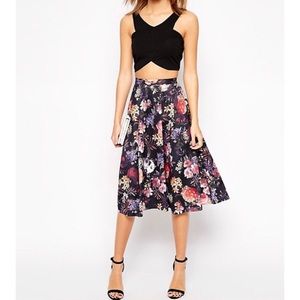 Asos :: Floral Midi Skirt